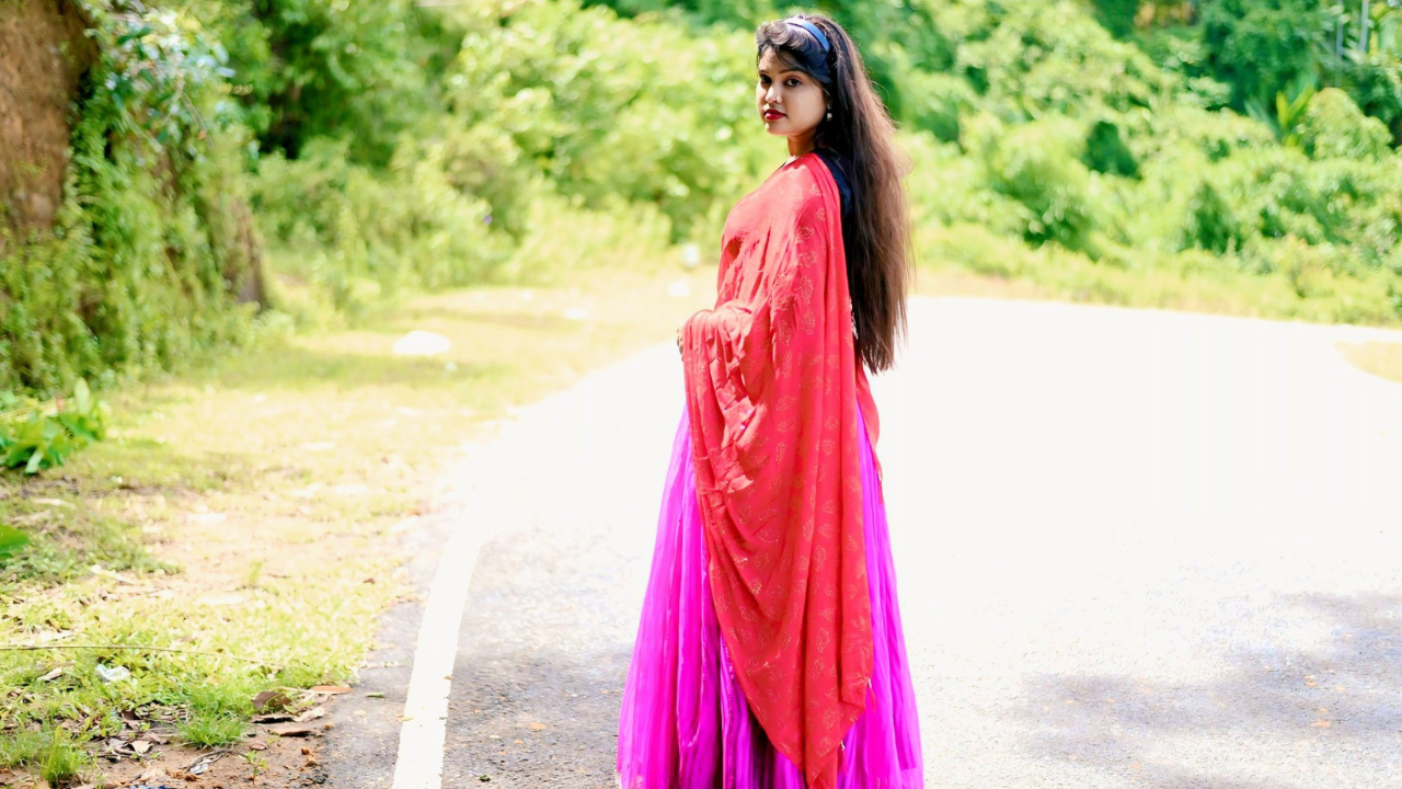 Moon Yadav creating content for Instagram reels in Assam